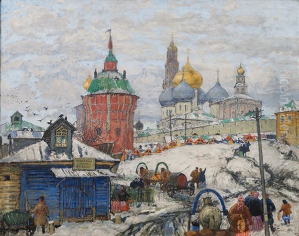 The Trinity Lavra Of St. Sergius Oil Painting by Konstantin Ivanovich Gorbatov