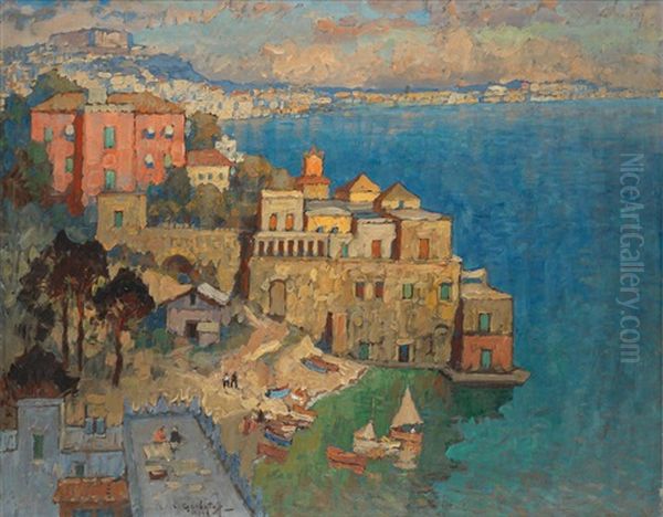 Naples Oil Painting by Konstantin Ivanovich Gorbatov