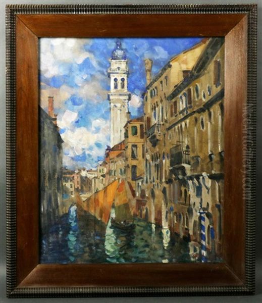 Venice Canal Oil Painting by Konstantin Ivanovich Gorbatov