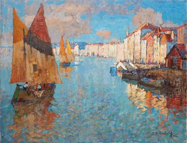 View Of Chioggia Oil Painting by Konstantin Ivanovich Gorbatov