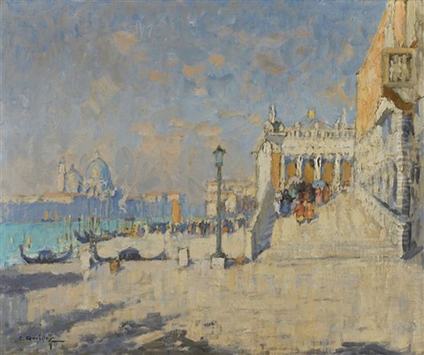 Riva Degli Schiavoni, Venice Oil Painting by Konstantin Ivanovich Gorbatov