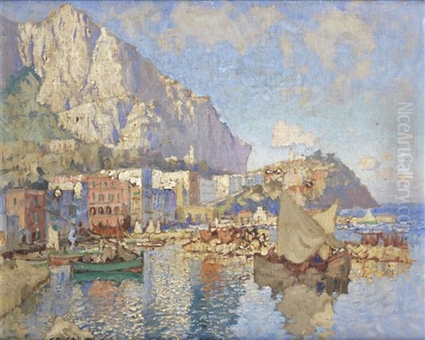 Capri (marina Grande) Oil Painting by Konstantin Ivanovich Gorbatov