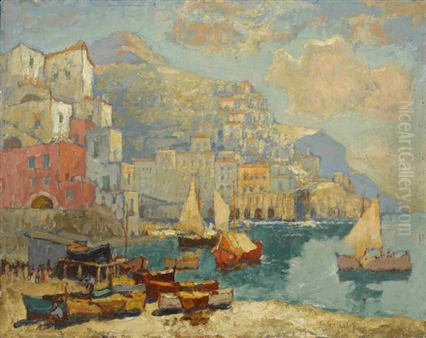 Heisser Tag In Amalfi Oil Painting by Konstantin Ivanovich Gorbatov