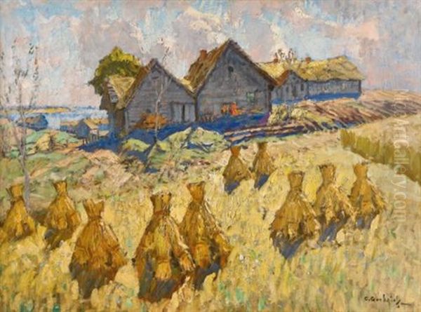 Harvest Oil Painting by Konstantin Ivanovich Gorbatov