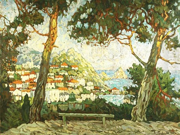 Island Of Capri Oil Painting by Konstantin Ivanovich Gorbatov