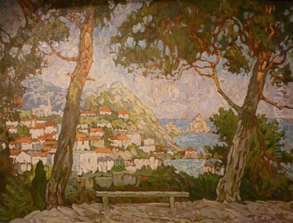 Island Of Capri Oil Painting by Konstantin Ivanovich Gorbatov