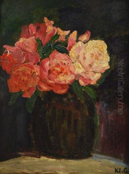 Blumenstilleben In Vase Oil Painting by Konstantin Ivanovich Gorbatov