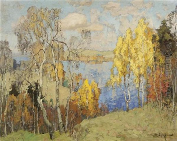 Herbstruhe Oil Painting by Konstantin Ivanovich Gorbatov