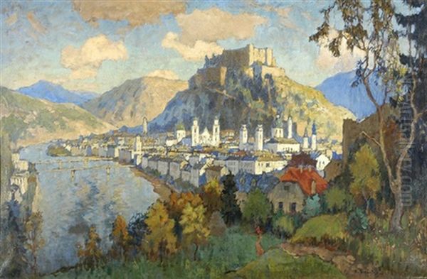 Blick Auf Salzburg Oil Painting by Konstantin Ivanovich Gorbatov