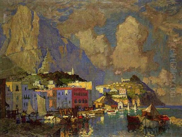 Ansicht Von Capri Oil Painting by Konstantin Ivanovich Gorbatov