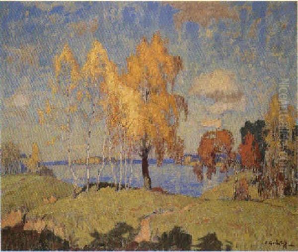 Herbsttag Oil Painting by Konstantin Ivanovich Gorbatov