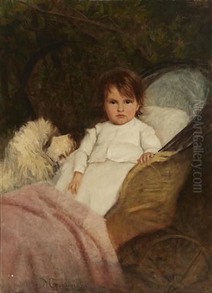 A Faithful Companion Oil Painting by Michele Gordigiani