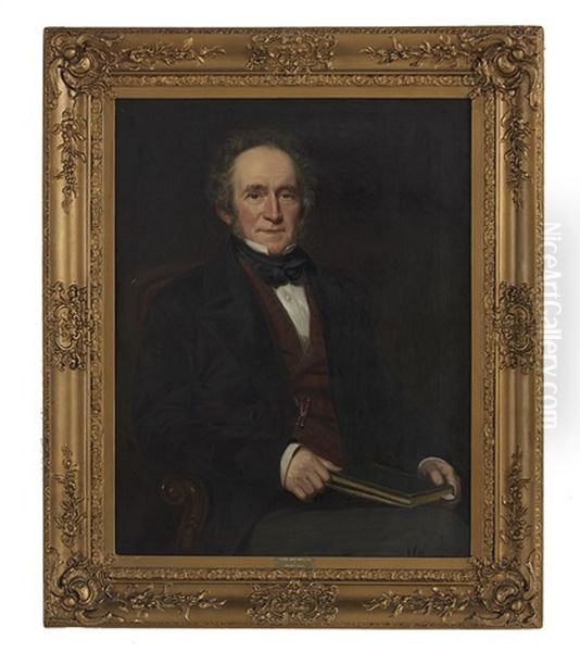 Portrait Of A Gentleman With A Ledger Oil Painting by John Watson Gordon