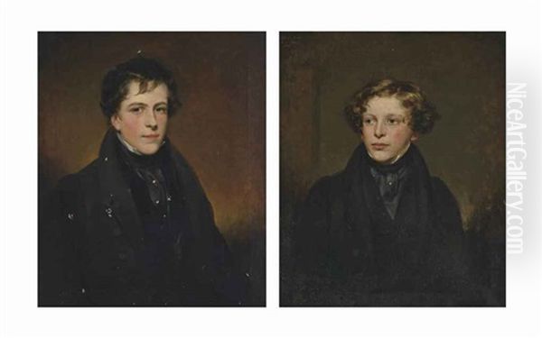 Portrait Of A Gentleman, Traditionally Identified As John Weir Cunningham And Portrait Of A Gentleman, Traditionally Identified As... (a Pair) Oil Painting by John Watson Gordon