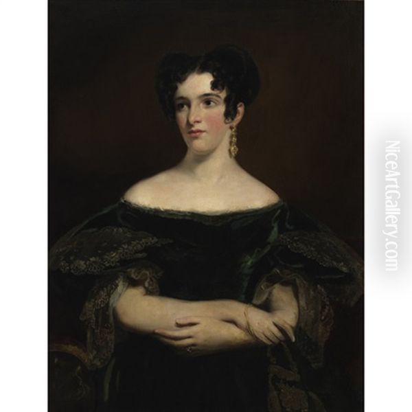 Portrait Of Miss Elizabeth Mack (mrs. Thomas Henderson) Oil Painting by John Watson Gordon