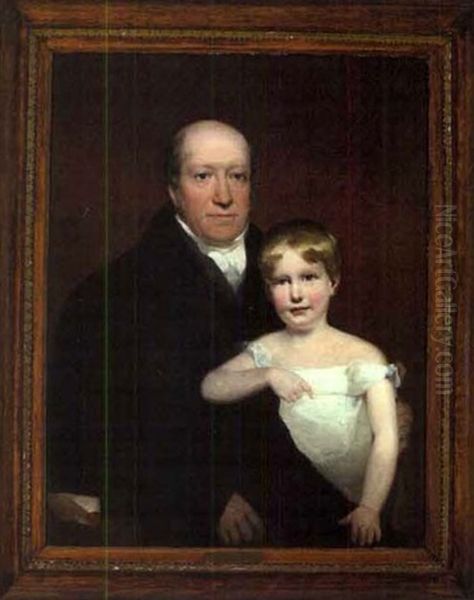 Portrait Of Roger Aytoun And His Son William Edmunstoune Aytoun Oil Painting by John Watson Gordon