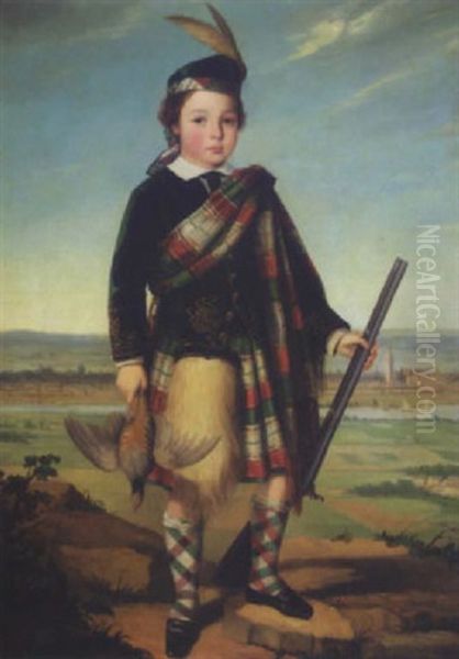 The Young Highlander With Aberdeen In The Distance Oil Painting by John Watson Gordon