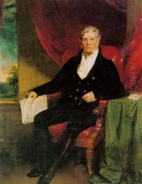 Portrait Of William Gilpin Wearing A Black Coat Oil Painting by John Watson Gordon