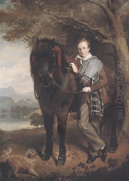 Portrait Of A Young Boy With A Pony Oil Painting by John Watson Gordon