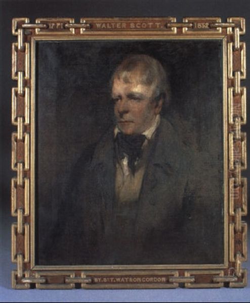 Portrait Of Sir Walter Scott With Black Neckerchief Oil Painting by John Watson Gordon