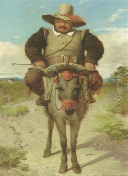 Sancho Panza On His Donkey Oil Painting by Robert James Gordon