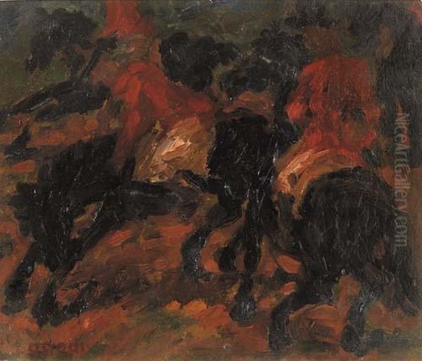 Caccia Alla Volpe, 1940/41 Oil Painting by Arnaldo Badodi