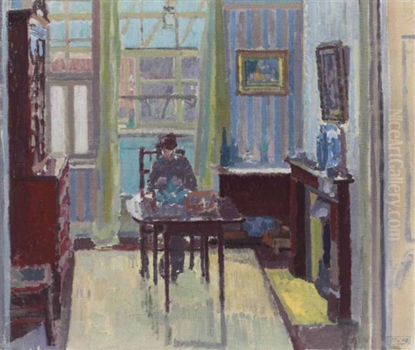 Interior Of Room At 6 Cambrian Road, Richmond Oil Painting by Spencer Frederick Gore