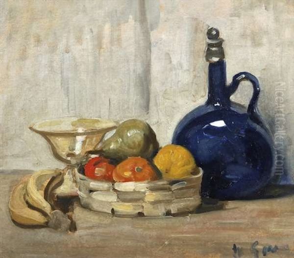 The Blue Bottle - Still Life Oil Painting by William Crampton Gore