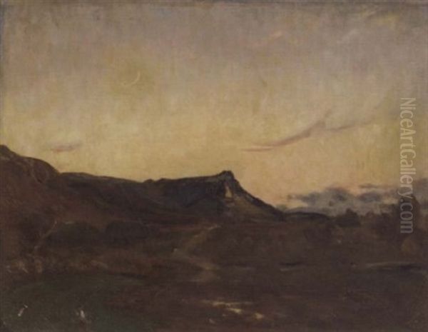 County Wicklow Landscape At Dusk Oil Painting by William Crampton Gore