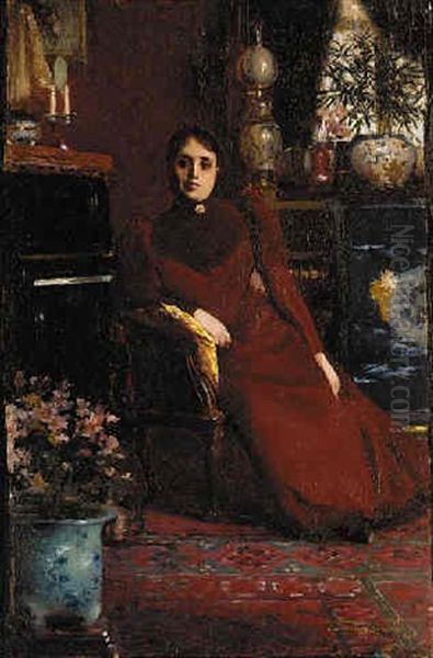 Portrait Of Madame Richard Oil Painting by Auguste Francois (Marie) Gorguet