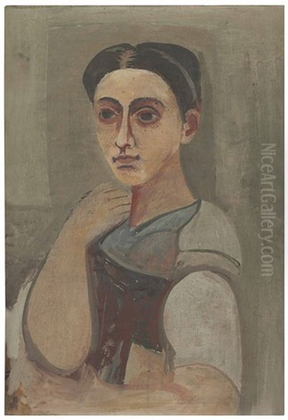 Untitled (portrait Of Vartoosh) Oil Painting by Arshile Gorky