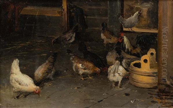 In The Henhouse Oil Painting by Ivan Lavrentievich Gorokhov