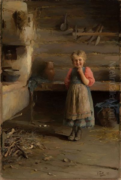 Peasant Girl By The Stove by Ivan Lavrentievich Gorokhov