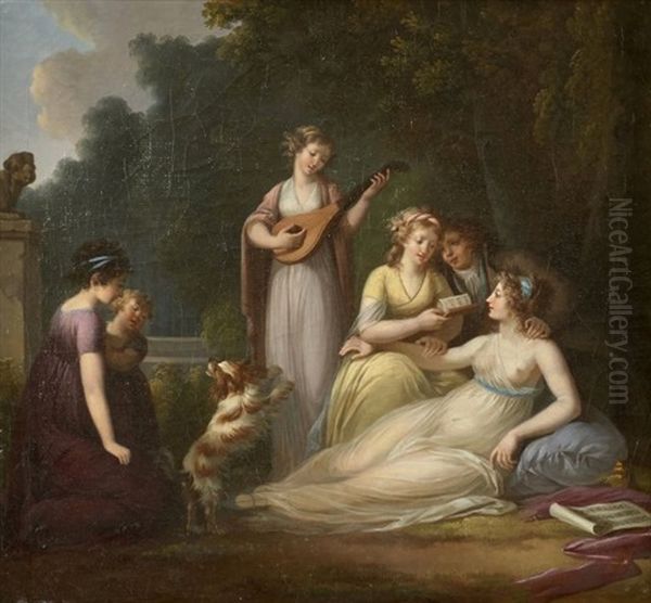 Concert Dans Un Parc Oil Painting by Henri Nicolas Van Gorp