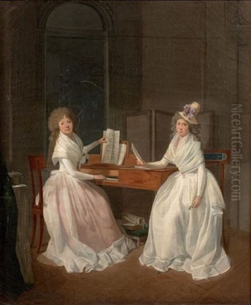 La Lecon De Musique Oil Painting by Henri Nicolas Van Gorp