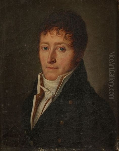 Portrait Du Comte De Pra (delle 1767 - Belfort 1838) Oil Painting by Henri Nicolas Van Gorp