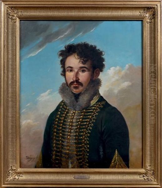 Portrait En Buste D'un Officier Du 7e Regiment De Hussards Oil Painting by Henri Nicolas Van Gorp