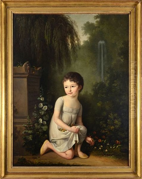 Portait De Nicolas De Villeneuve, Enfant Oil Painting by Henri Nicolas Van Gorp