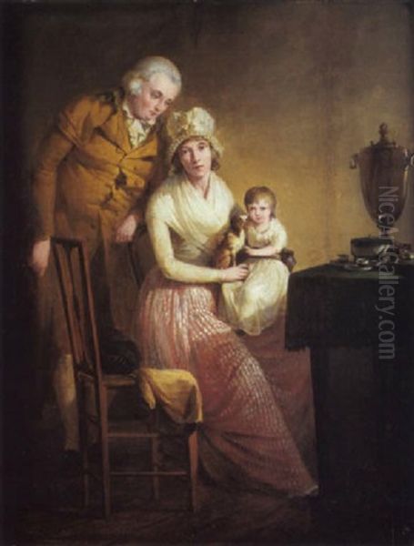 Portrait De Famille Dans Un Interieur Oil Painting by Henri Nicolas Van Gorp