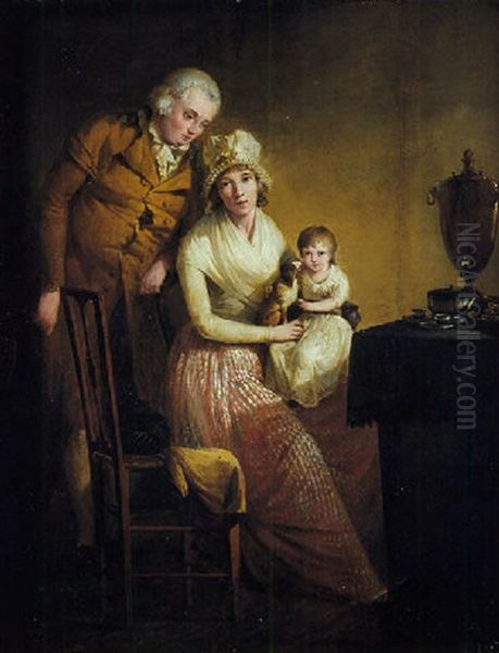 Portrait De Famille Dans Un Interieur Oil Painting by Henri Nicolas Van Gorp