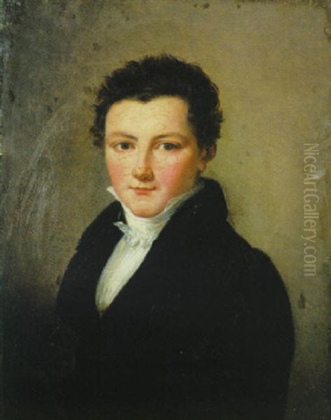 Portrait De Jeune Homme Oil Painting by Henri Nicolas Van Gorp