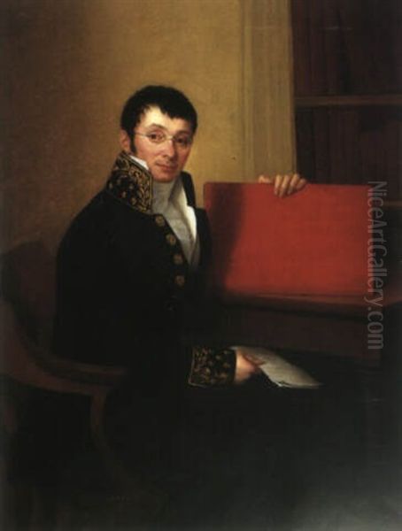 Portrait D'emmanuel D'ambray Oil Painting by Henri Nicolas Van Gorp