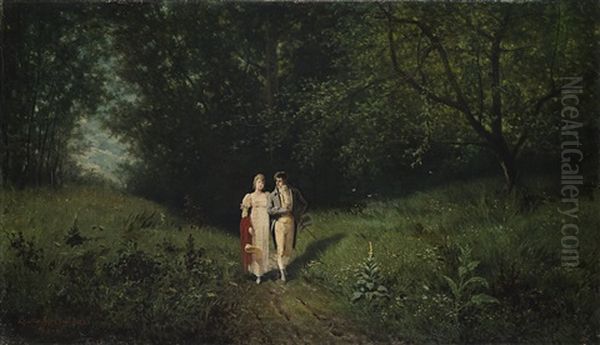 Werther E Carlotta Oil Painting by Giulio Gorra