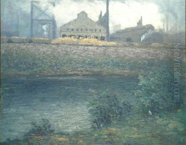 Industrial Scene, Pittsburgh, Pennsylvania Oil Painting by Aaron Harry Gorson