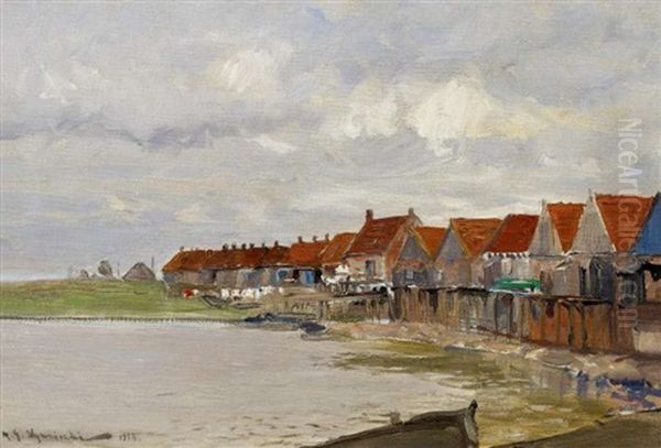 Der Hafen Von Volendam Am Ijsselmeer Oil Painting by Michael Gorstkin-Wywiorski