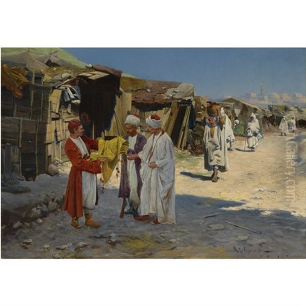 The Silk Merchants Oil Painting by Michael Gorstkin-Wywiorski