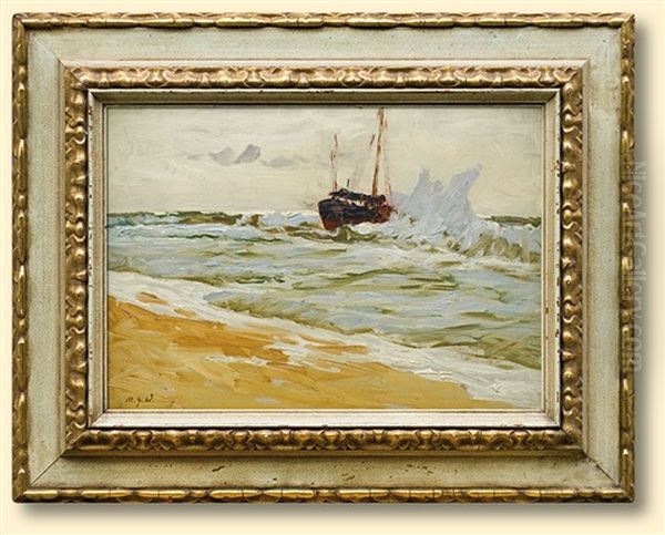 Fisherman's Boat Oil Painting by Michael Gorstkin-Wywiorski