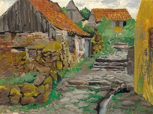 Steinstufen, Die Alte Gasse Oil Painting by Michael Gorstkin-Wywiorski