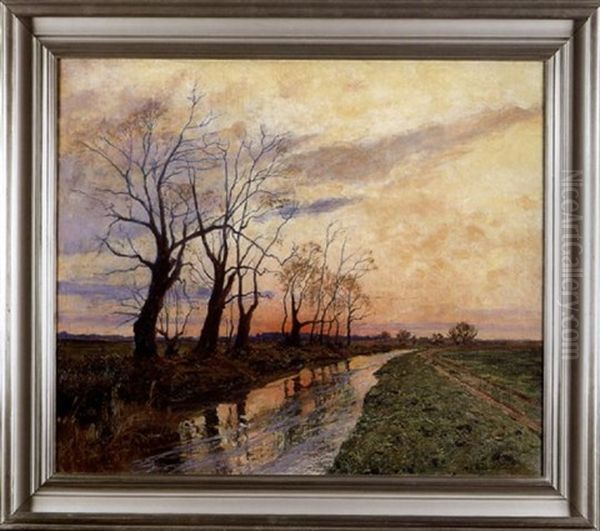 The Sunset Oil Painting by Michael Gorstkin-Wywiorski