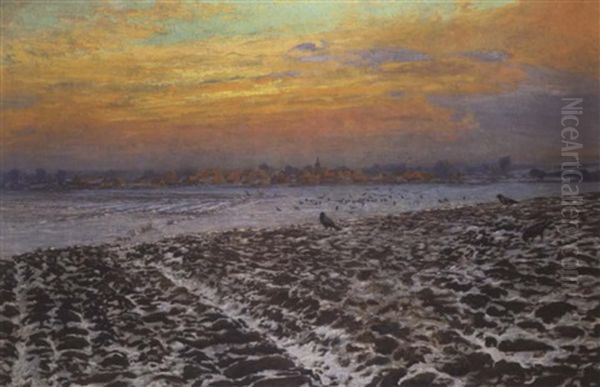 Ein Winterabend Oil Painting by Michael Gorstkin-Wywiorski